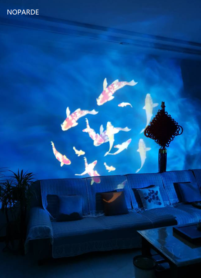 water ripple projector with fish rotate