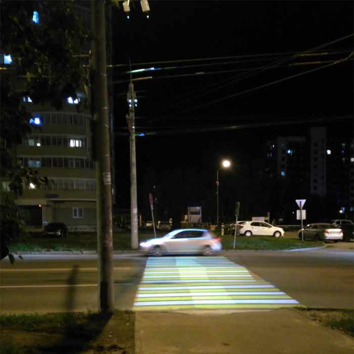 A warm reminder that the safety projector will illuminate the way home for you