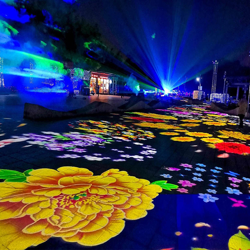 Project lots of flowers colorful image on the ground – Noparde floor logo projector