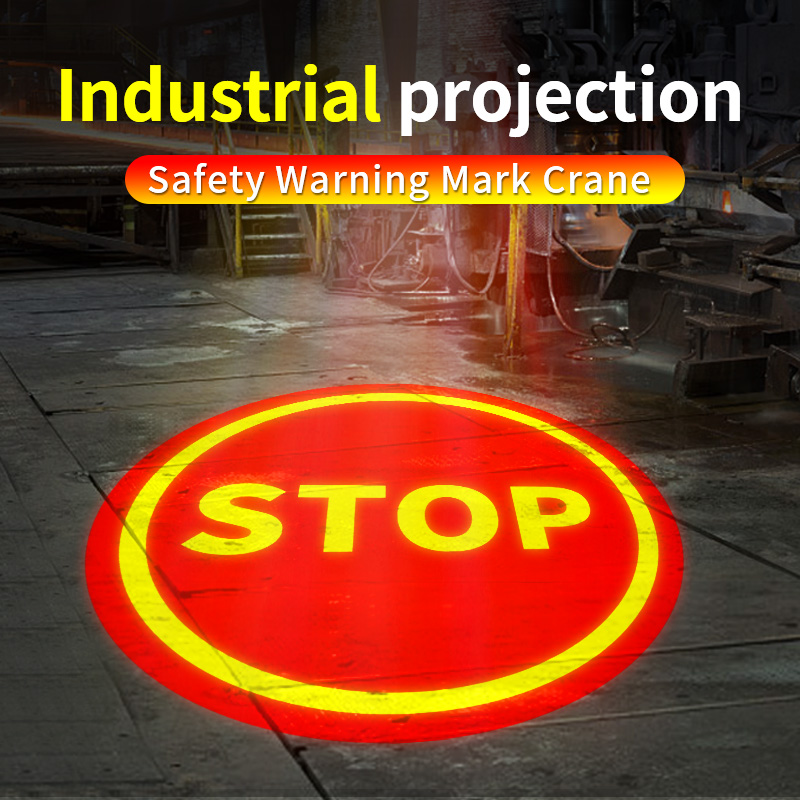 160W Waterproof Rotating Safety Sign Projector with Remote Control-Industrial-Grade Warning Projection for Enhanced Safety Convenient Operation