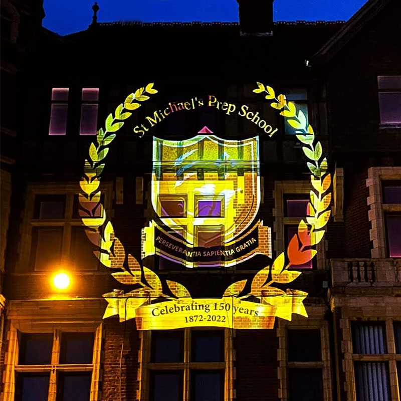 How do you use a gobo projector outdoor?To project custom patterns, logos,or dynamic light effects onto surfaces like walls,stages,or event venues,easily enhancing ambiance,branding,or visual focus.