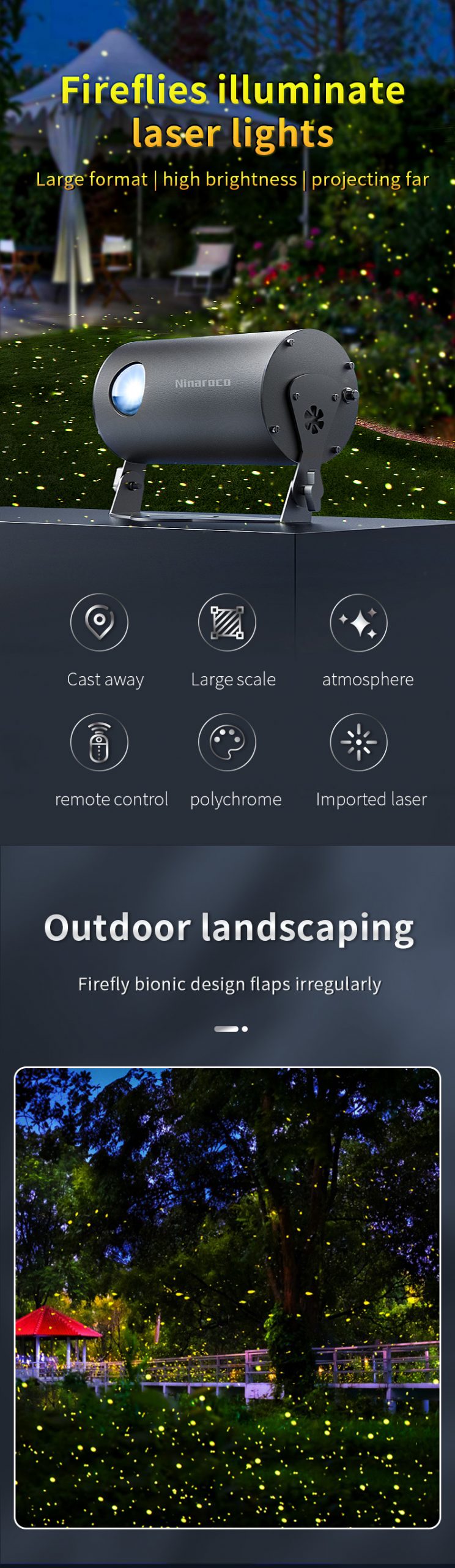 Dynamic Firefly Outdoor Projection Light 60W – Work Quickly Waterproof ...