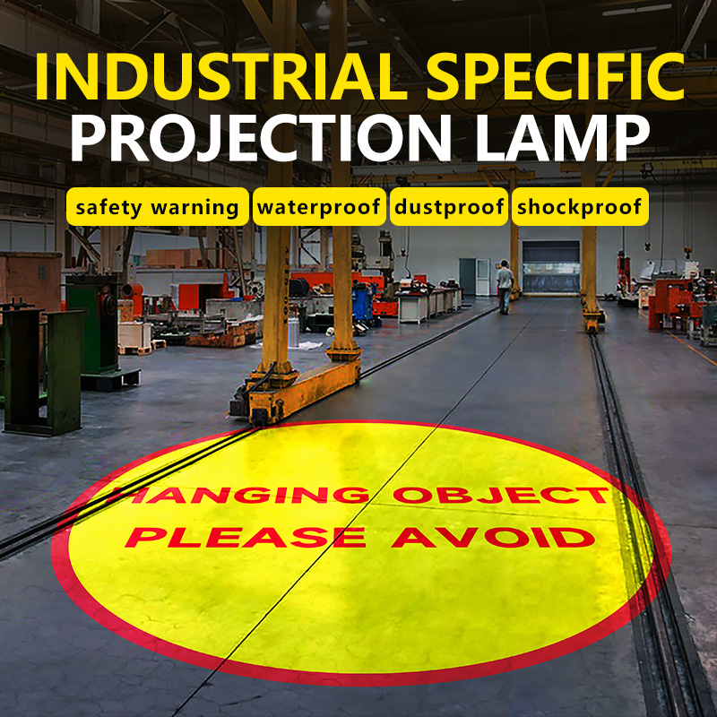 100W industrial safety warning projection light overhead crane logo projection light dustproof and earthquake-resistant area warning line pattern light