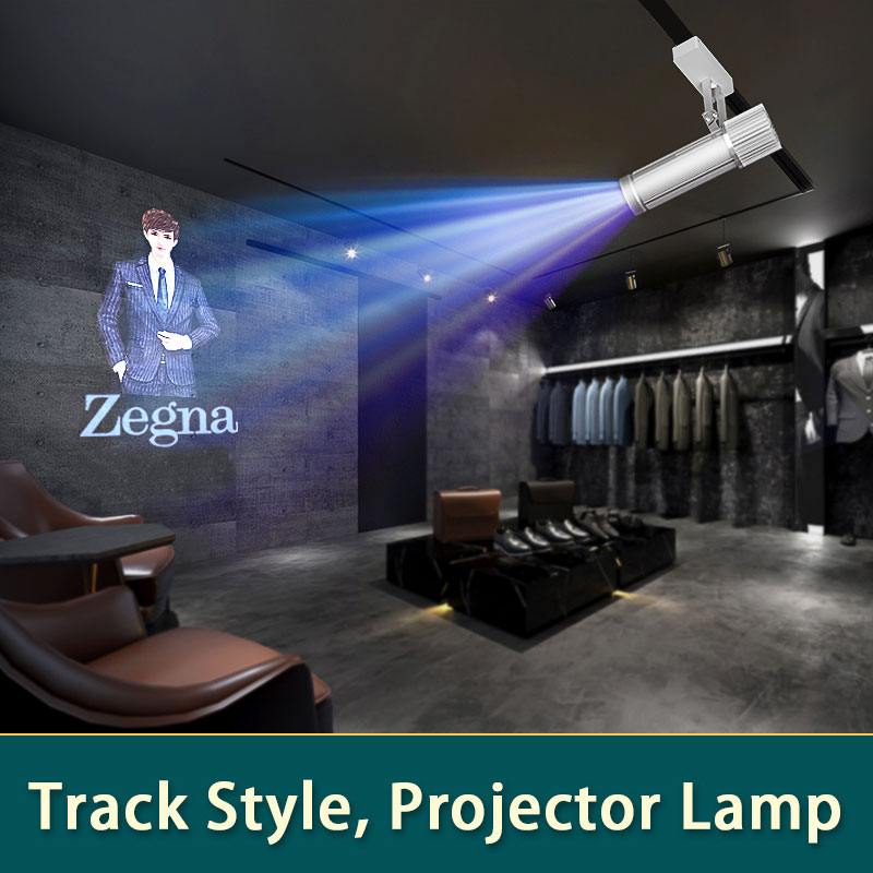 15w/25w Storefront Door Header Advertising Light – Commercial LED Projection Spotlight, Custom Logo/Text Rotation, Track/Wall Mount