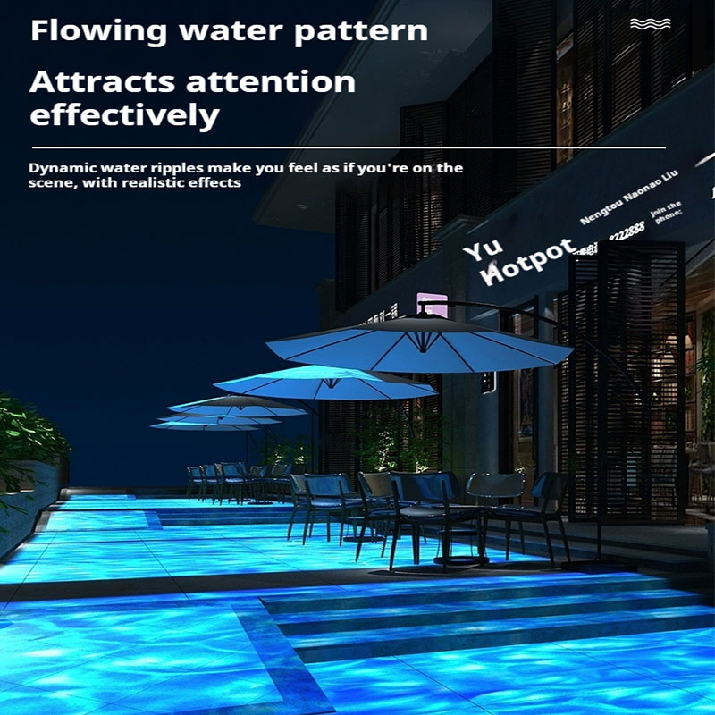 80W Weatherproof Water Ripple Light: Easy-Install for Garden & Pool Area Decor