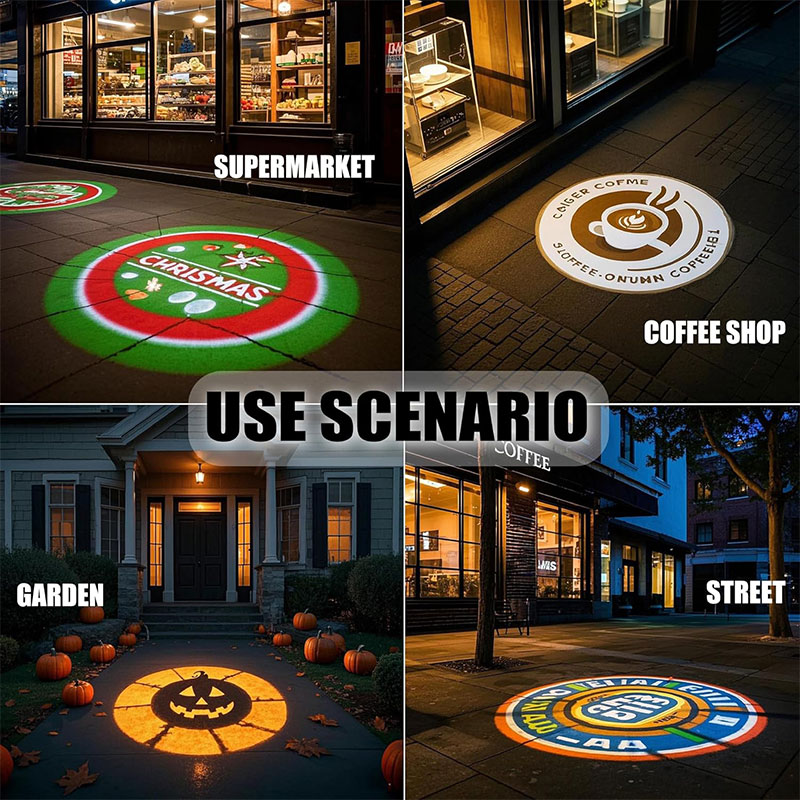 High-Def Outdoor Gobo Projectors: Custom Light Projection + Remote Control + Easy Setup – Waterproof Ads for Stores/Buildings