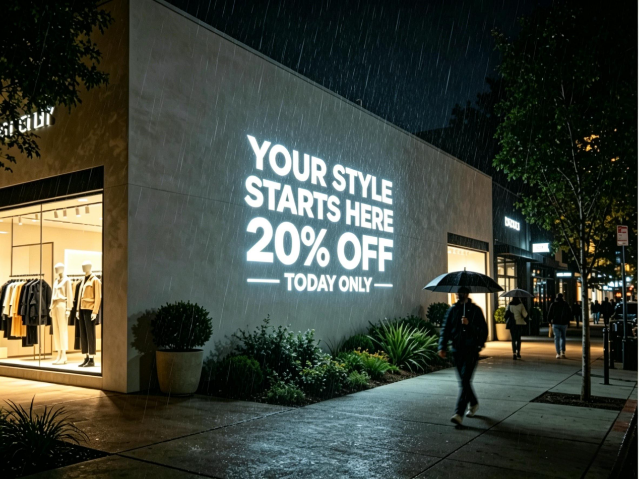 outdoor logo projector for business storefront