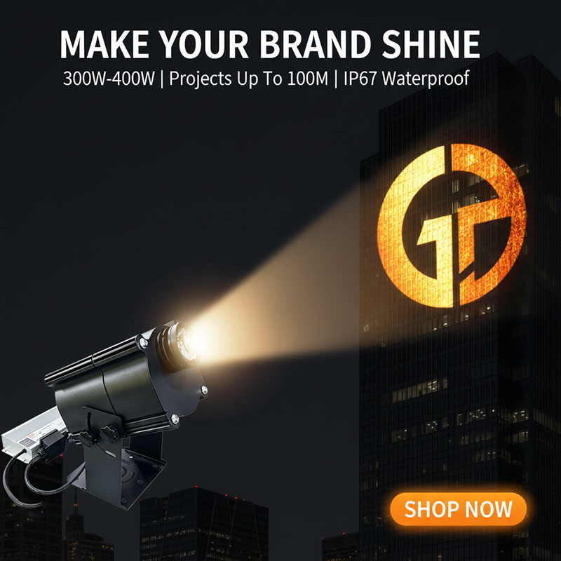 New 400W Text Projection on Wall | High‑Bright IP65 Waterproof Outdoor Wall Text Projector