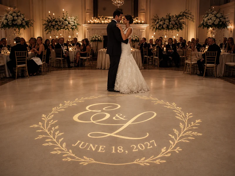 spotlight-with-logo-wedding-dance-floor