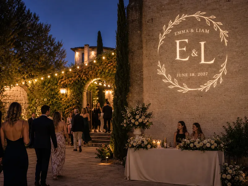 spotlight-with-logo-wedding-entrance